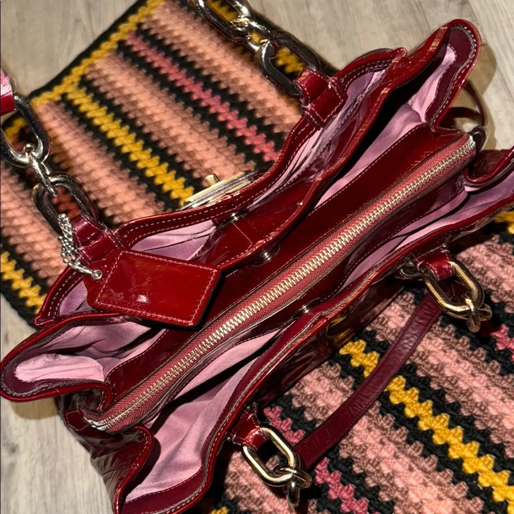 Coach Patent Leather Red Vintage Tote - Picture 5 of 13
